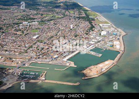 Hamilton Dock, Waveney Dock und der äußere Hafen bei Lowestoft, Suffolk, 2019. Stockfoto