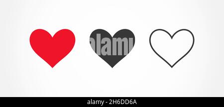 Flache Symbole für Herzen. Vektorgrafik. Stock Vektor