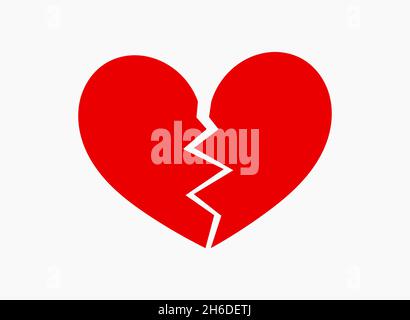 Red gebrochenes Herz Symbol. Vector Illustration Stock Vektor