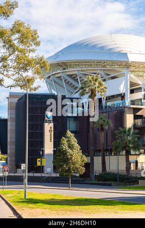 Adelaide, Australien - 4. August 2019: Adelaide Oval South Gate an einem Tag auf dem war Memorial Drive Stockfoto