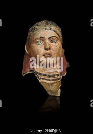 Totenmaske aus römisch-ägyptischem Gips, 100 - 150 n. Chr., Cheikh Ibada, Antinopolis. Louvre Museum AF6704. Mama Porträt eines Mädchens. Die Polychromie ist parti Stockfoto