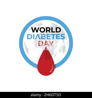 Plakat Design für World Diabetes Day Free Vector. Vector Illustration der Welt Diabetes Tag Konzept Stock Vektor