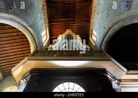 Kirche Nossa Senhora da Oliveira, Orgel, Guimaraes, Minho, Portugal Stockfoto