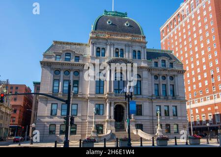 Das Providence City Hall wurde 1878 im Barockstil des zweiten Imperium am Kennedy Plaza in der Dorrance Street 25 in der Innenstadt von Providence, Rhode Island RI, erbaut Stockfoto