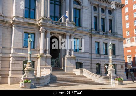 Das Providence City Hall wurde 1878 im Barockstil des zweiten Imperium am Kennedy Plaza in der Dorrance Street 25 in der Innenstadt von Providence, Rhode Island RI, erbaut Stockfoto