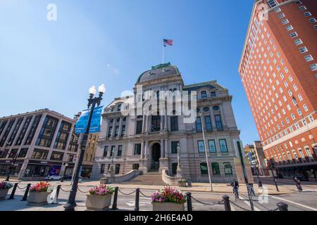 Das Providence City Hall wurde 1878 im Barockstil des zweiten Imperium am Kennedy Plaza in der Dorrance Street 25 in der Innenstadt von Providence, Rhode Island RI, erbaut Stockfoto