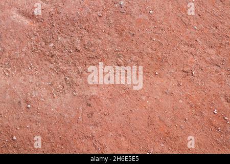 Ein Boden aus Ziegelstaub in der Nahaufnahme Stockfoto
