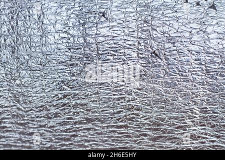 Textur eines Metallpapiers in der Nahaufnahme Stockfoto
