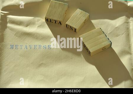 metaverse Wortstempel Stockfoto