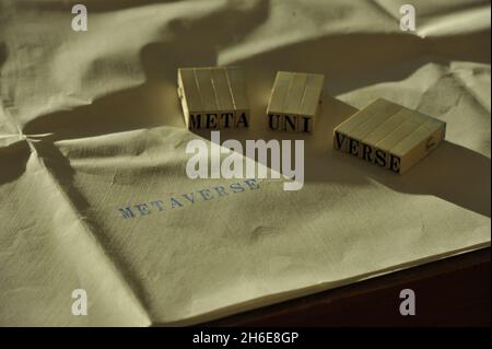 metaverse Wortstempel Stockfoto