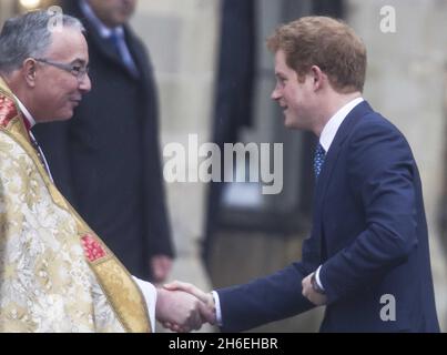 Prinz Harry beim Gottesdienst zum Thanksgiving für das Leben von Nelson Mandela heute in der Westminster Abbey in London. Stockfoto