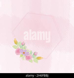 Aquarell natürliche Blume und verlassen Set-Design Stock Vektor