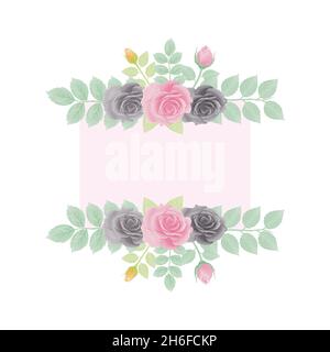 Aquarell natürliche Blume und verlassen Set-Design Stock Vektor