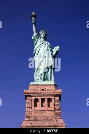 Die Freiheitsstatue auf Liberty Island, New York City, USA. Stockfoto