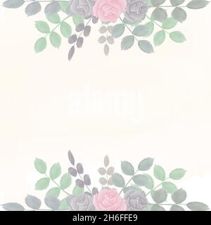 Aquarell natürliche Blume und verlassen Set-Design Stock Vektor