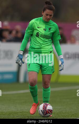 DURHAM CITY, GBR. 14. NOVEMBER Rachael Laws of Liverpool während des FA Women's Championship-Spiels zwischen dem FC Durham Women und Liverpool im Maiden Castle, Durham City, am Sonntag, 14. November 2021. (Kredit: Mark Fletcher | MI News) Kredit: MI Nachrichten & Sport /Alamy Live News Stockfoto