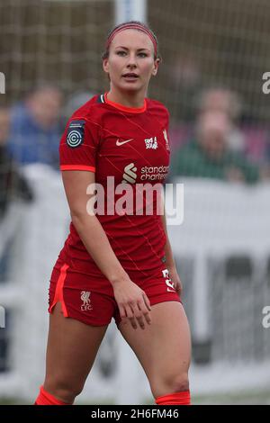 DURHAM CITY, GBR. 14. NOVEMBER Leighanne Robe aus Liverpool während des FA Women's Championship-Spiels zwischen dem FC Durham Women und Liverpool im Maiden Castle, Durham City, am Sonntag, dem 14. November 2021. (Kredit: Mark Fletcher | MI News) Kredit: MI Nachrichten & Sport /Alamy Live News Stockfoto