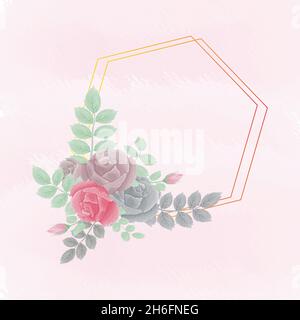 Aquarell natürliche Blume und verlassen Set-Design Stock Vektor