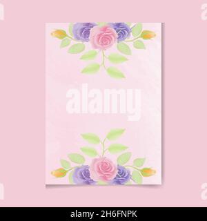 Aquarell natürliche Blume und verlassen Set-Design Stock Vektor