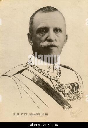 Fotomontage seiner Majestät Vittorio Emanuele III König von Italien, 1920er Jahre Stockfoto