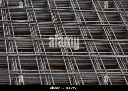 Bild von Beton gießt auf einer Schalung Fußboden auf einer Baustelle Stockfoto