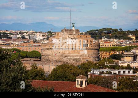Hohe Ansicht von Roma, Latium, Italien. Stockfoto