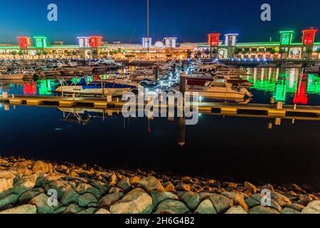 Boote in Sharq Marina in Kuwait-Stadt. Stockfoto