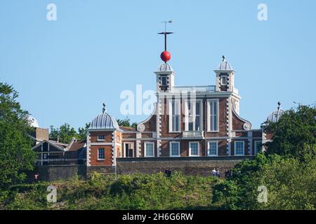 Das Royal Observatory im Greenwich Park, Flamsteed House, London, England, Vereinigtes Königreich, Großbritannien Stockfoto