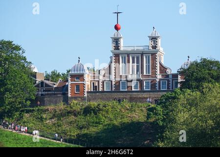 Das Royal Observatory im Greenwich Park, Flamsteed House, London, England, Vereinigtes Königreich, Großbritannien Stockfoto