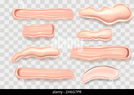 Vector kosmetische realistische feuchtigkeitsspendende Blob Set. Stock Vektor