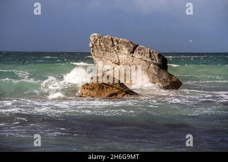 Whitepark Bay an der Antrim Coast in Nordirland Stockfoto