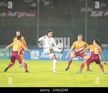 Jude Bellingham aus England während der FIFA Weltmeisterschaft 2022, Qualifikationsspiel der Gruppe I zwischen San Marino und England am 15. November 2021 im Stadio Olimpico de Serravalle in Serravalle, San Marino - Foto Nderim Kaceli / DPPI Stockfoto