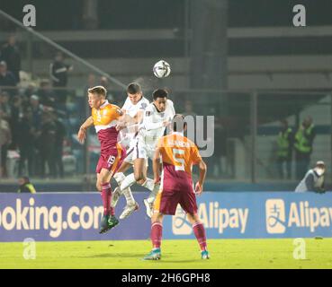 Während der FIFA Fußball-Weltmeisterschaft 2022, Qualifikationsspiel der Gruppe I zwischen San Marino und England am 15. November 2021 im Stadio Olimpico de Serravalle in Serravalle, San Marino - Foto: Nderim Kaceli/DPPI/LiveMedia Stockfoto