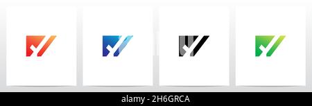 Häkchen-Symbol auf dem modernen Buchstaben Logo Design W Stock Vektor