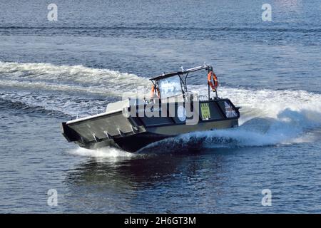 Landing Craft BRAVO LIMA GB wird von der Livetts Group betrieben und ist in London tätig Stockfoto