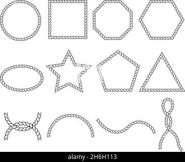 Chain Vector Illustration Set, Chain Icon, Datei enthält verschiedene Formen, Kreis, Quadrat. Sterne, Seile etc., ideal für Materialien verschiedener Designs Stock Vektor