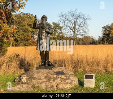 Das Reverend Father William Corby Denkmal auf der Hancock Avenue im Gettysburg National Military Park in Gettysburg, Pennsylvania, USA Stockfoto