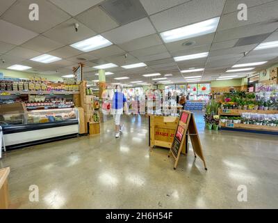 In einem Trader Joe's Lebensmittelgeschäft. Stockfoto