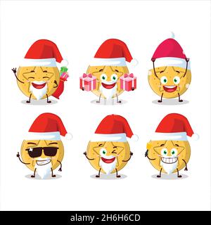 Santa Claus Emoticons mit dalgona Süßigkeiten Stern Cartoon-Figur. Vektorgrafik Stock Vektor