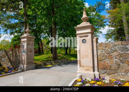 Newton Country Day School of the Sacred Heart in der 785 Center Street im Dorf Newton Center, Massachusetts, USA. Stockfoto