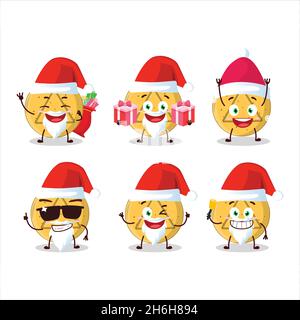 Santa Claus Emoticons mit dalgona Süßigkeiten Dreieck Cartoon-Charakter. Vektorgrafik Stock Vektor