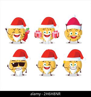 Santa Claus Emoticons mit dalgona Süßigkeiten Dreieck Cartoon-Charakter. Vektorgrafik Stock Vektor