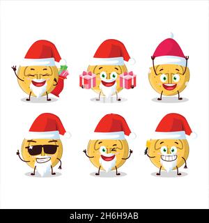 Weihnachtsmann Emoticons mit dalgona Süßigkeiten Regenschirm Cartoon-Figur. Vektorgrafik Stock Vektor