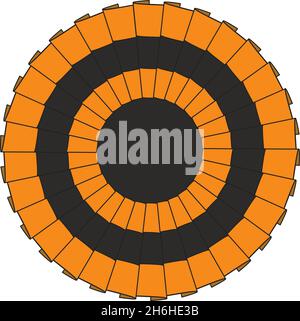Russische zweifarbige Kakade, Russische Föderation, Vektorgrafik Stock Vektor