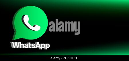 WhatsApp Social Media Logo 3d-Effekt im Vektorformat Stock Vektor