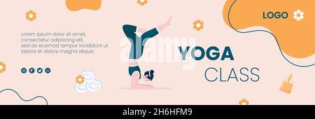 Yoga und Meditation Kopfbedeckung bearbeitbarer quadratischer Hintergrund geeignet für Social Media, IG Feed, Karte, Grüße, Print und Web-Internet-Anzeigen Stock Vektor