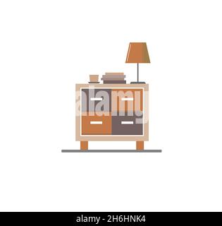 Einfache moderne zeitgenössische Aktenschrank Vektor-Design-Illustration Stock Vektor