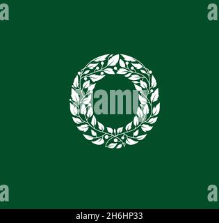 Buchstabe o mit Wirbeln und Blumenvektor, o Buchstabenlogo, das durch Blätter gebildet wird Stock Vektor