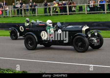 Eine Mischung aus bentley 4½ den zwanziger Jahren, Martin Overington, Bentley 4½ Liter Blower, William Medcalf, Bentley Liter Le Mans, Thunderstruck, Earl How Stockfoto