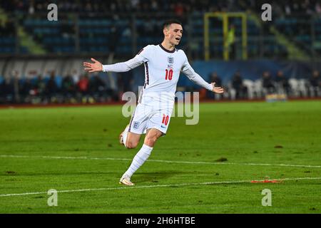 San Marino Stadium, San Marino, Republik San Marino, 15. November 2021, Phil Foden während des Panamerican Tennis Center - FIFA World Cup Stockfoto